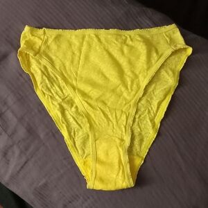 New size M Yellow Panty Hi-cut style Floral Pattern